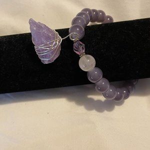 Amethyst stone bead bracelet